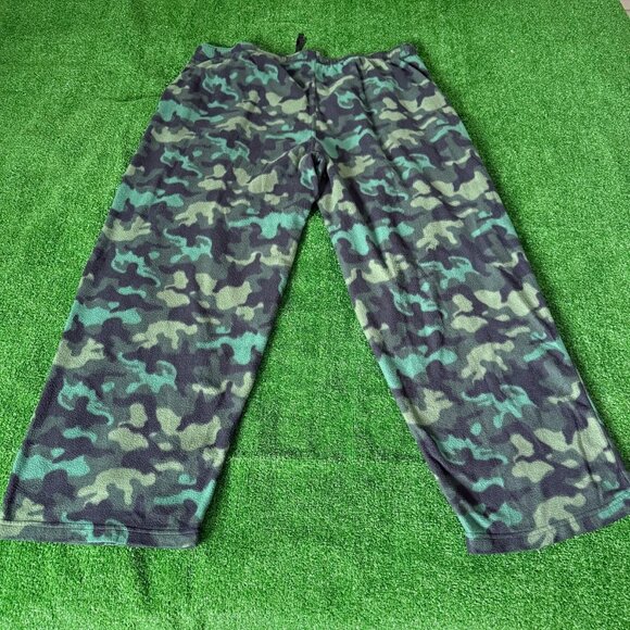 Fruit of the Loom Camo Green Fleece Pockets Loungewear Pajama Pants Big Size 2XL - Picture 9 of 12